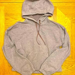 Lululemon Stronger as One Cropped Hoodie light pink Sz 4/6 Gathered back